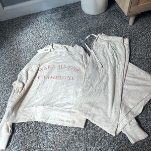 ZSupply Wake me for champagne set (long sleeve & wide leg pants)